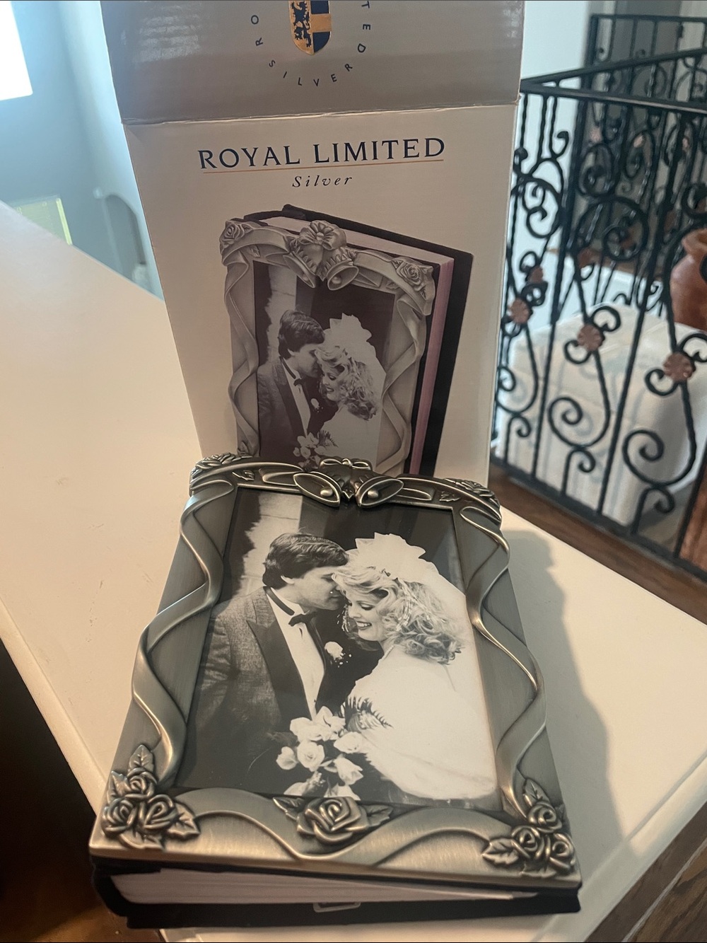 Vintage Royal Limited Silver Floral Ribbon Picture Frame